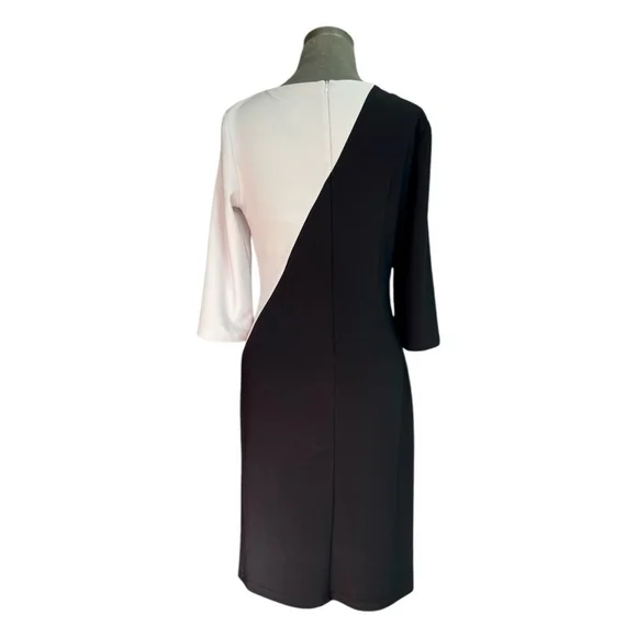 Joseph Ribkoff Floral Lace Silky Knit Stretch Sheath Midi Dress Size 10